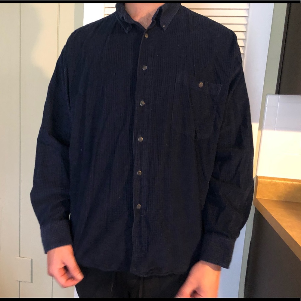 Men’s long Sleeve Suede Button Up